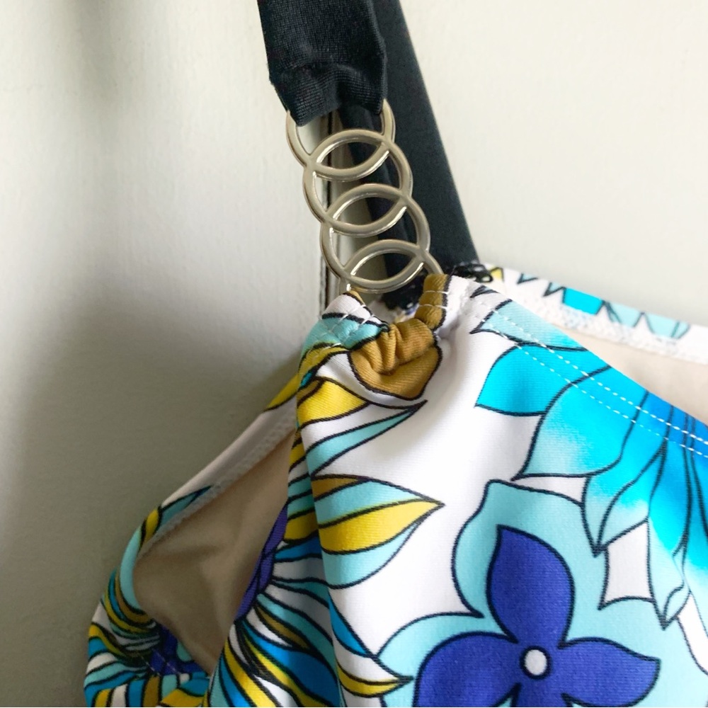 BEACH NATIVE Square Neck Floral Tankini Swim Top 18W - Picture 3 of 4